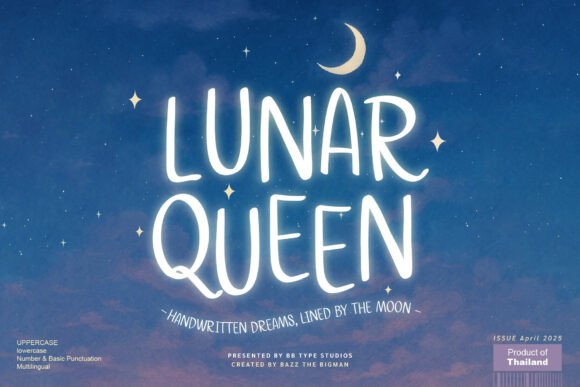 Lunar Queen: A Handwritten Font for Elegant Design